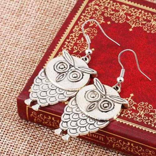 Unique Bohemian Owl Festival Gift Stud Earrings